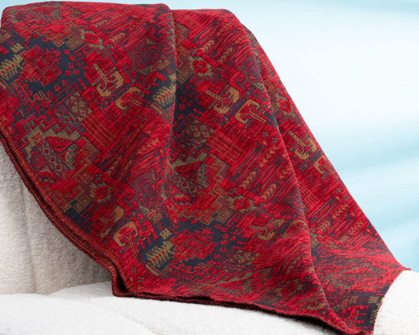 Oriental Home® Crimson Reverie Kilim Upholstery Fabric