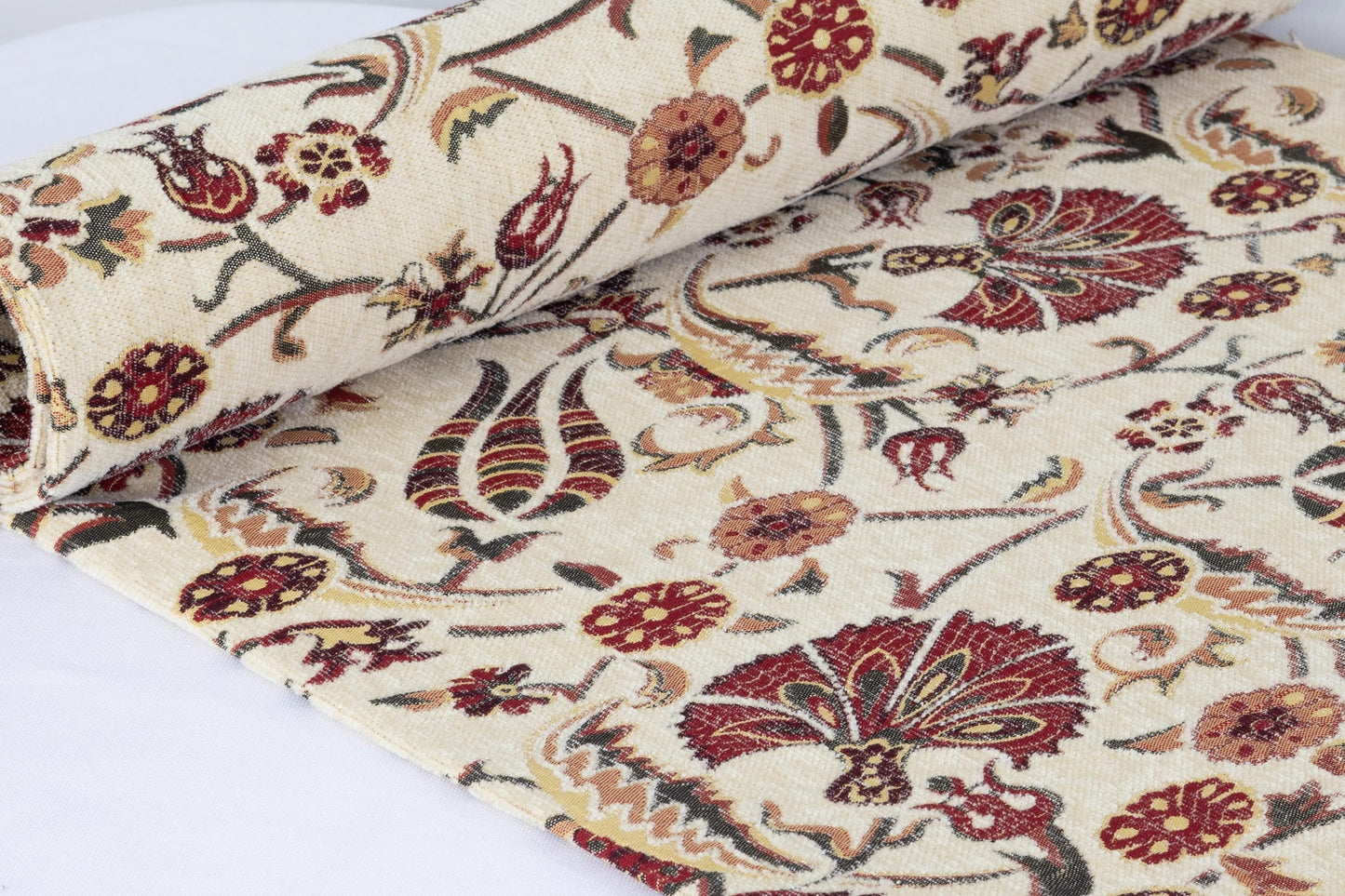 Oriental Home® White Tulip Fan Grace Kilim Upholstery Fabric
