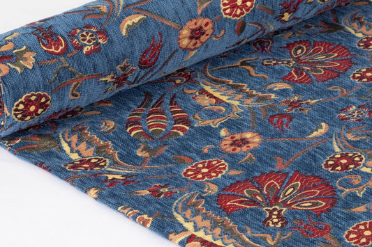 Oriental Home® Blue Tulip Fan Grace Kilim Upholstery Fabric